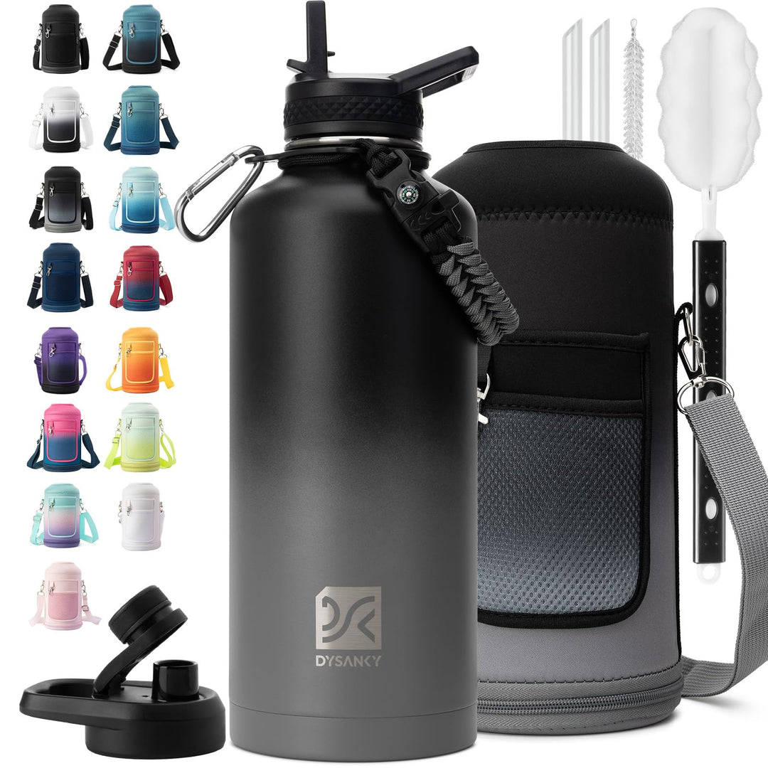 DYSANKY 2L Insulated Water Bottle 64 oz - Multiple Insulation Vacuum Sealed - Portable Sports Half Gallon Metal Water Jug for Outdoor Adventure, Gym, and Daily Use - Leak Proof &amp; Non-BPA 2 Liter
