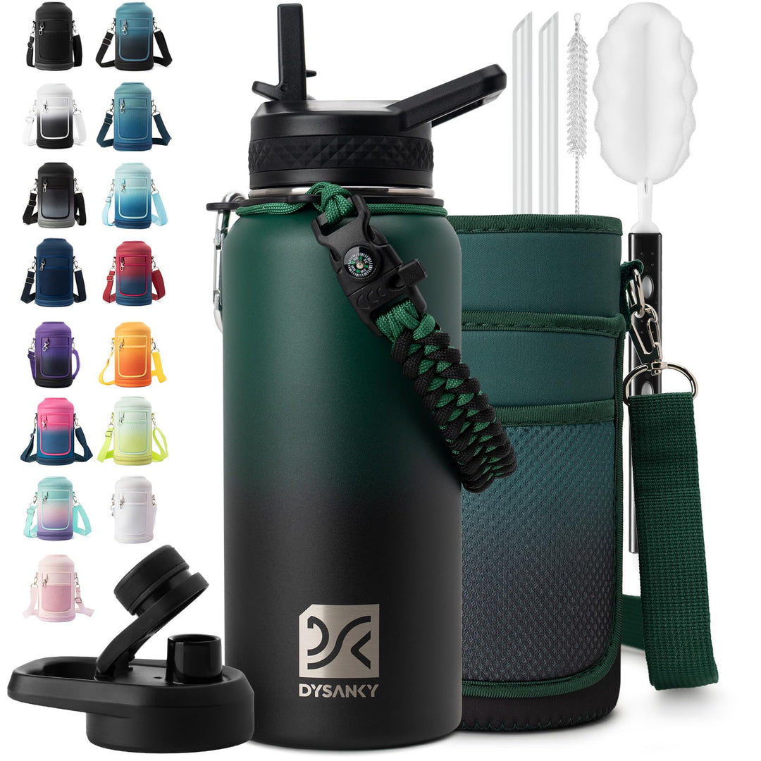 DYSANKY 2L Insulated Water Bottle 64 oz - Multiple Insulation Vacuum Sealed - Portable Sports Half Gallon Metal Water Jug for Outdoor Adventure, Gym, and Daily Use - Leak Proof &amp; Non-BPA 2 Liter