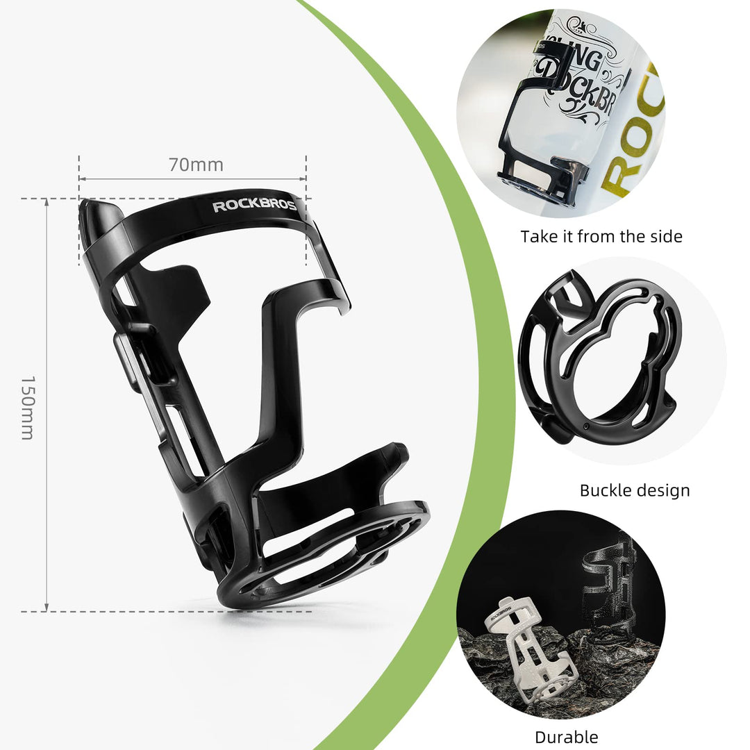 ROCKBROS Bike Water Bottle Holder Lightweight Bottle Cage Slide Entry Bicycle Cup Holder Adjustable Drink Holder Rack for MTB Road Bike