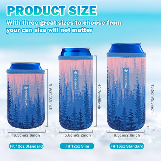 WKieason 16-18oz Neoprene Water Bottle Sleeves Insulators Beverage Berer Bottle Can Sleeves Covers Beer Bottle Coolers Holder Non-slip Neoprene Drink Coolier Sleeves 3PC Pack (Black/Blue/Yellow)