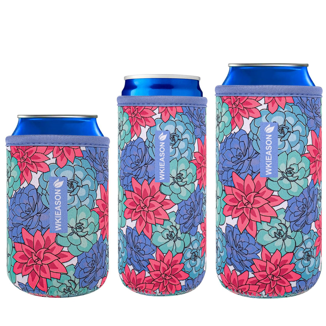 WKieason 16-18oz Neoprene Water Bottle Sleeves Insulators Beverage Berer Bottle Can Sleeves Covers Beer Bottle Coolers Holder Non-slip Neoprene Drink Coolier Sleeves 3PC Pack (Black/Blue/Yellow)