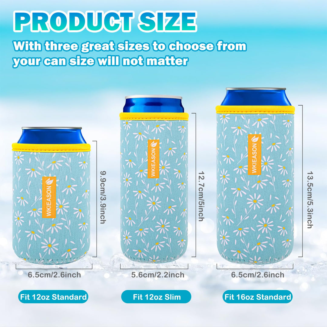 WKieason 16-18oz Neoprene Water Bottle Sleeves Insulators Beverage Berer Bottle Can Sleeves Covers Beer Bottle Coolers Holder Non-slip Neoprene Drink Coolier Sleeves 3PC Pack (Black/Blue/Yellow)