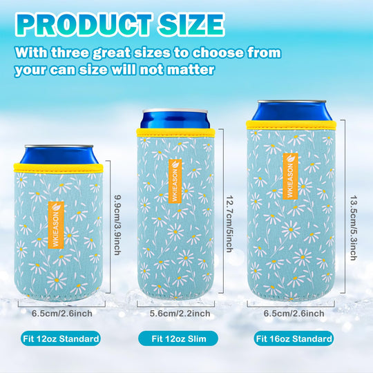 WKieason 16-18oz Neoprene Water Bottle Sleeves Insulators Beverage Berer Bottle Can Sleeves Covers Beer Bottle Coolers Holder Non-slip Neoprene Drink Coolier Sleeves 3PC Pack (Black/Blue/Yellow)