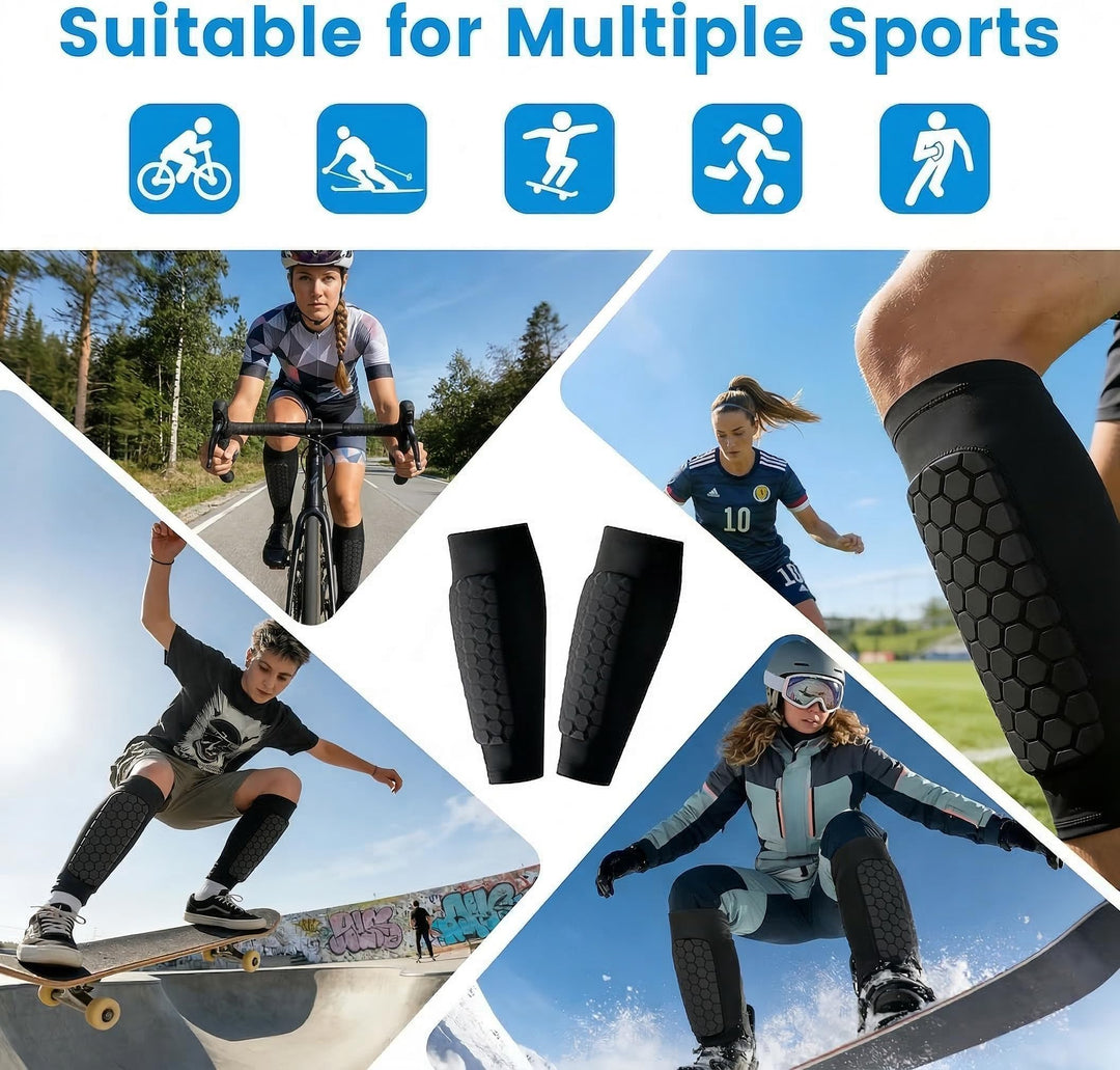 Shin Guards Soccer Kids, Shin Pads Soccer with Honeycomb Pads, Heavy Duty Impact Absorption Nti-Collision Breathable Elastic Shin Defender Shin Guards for Youth Adult