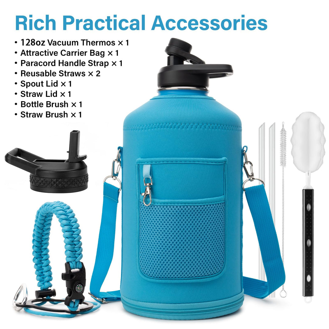 DYSANKY 2L Insulated Water Bottle 64 oz - Multiple Insulation Vacuum Sealed - Portable Sports Half Gallon Metal Water Jug for Outdoor Adventure, Gym, and Daily Use - Leak Proof &amp; Non-BPA 2 Liter