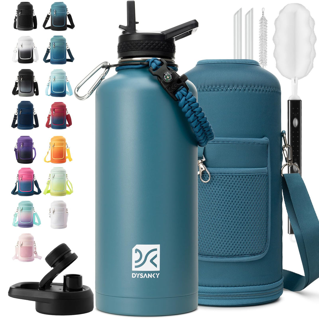 DYSANKY 2L Insulated Water Bottle 64 oz - Multiple Insulation Vacuum Sealed - Portable Sports Half Gallon Metal Water Jug for Outdoor Adventure, Gym, and Daily Use - Leak Proof &amp; Non-BPA 2 Liter