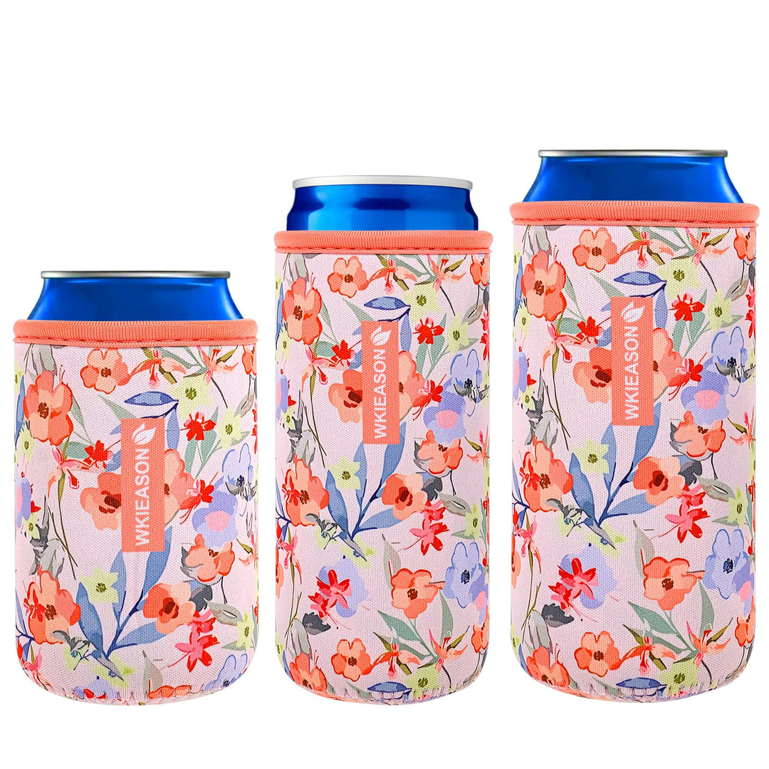 WKieason 16-18oz Neoprene Water Bottle Sleeves Insulators Beverage Berer Bottle Can Sleeves Covers Beer Bottle Coolers Holder Non-slip Neoprene Drink Coolier Sleeves 3PC Pack (Black/Blue/Yellow)