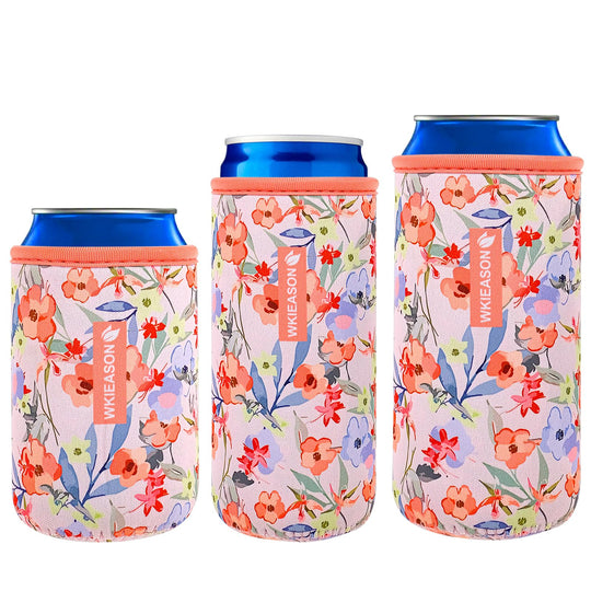 WKieason 16-18oz Neoprene Water Bottle Sleeves Insulators Beverage Berer Bottle Can Sleeves Covers Beer Bottle Coolers Holder Non-slip Neoprene Drink Coolier Sleeves 3PC Pack (Black/Blue/Yellow)
