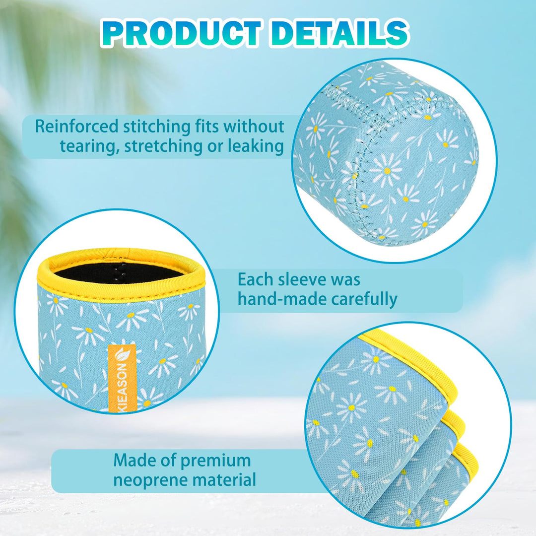 WKieason 16-18oz Neoprene Water Bottle Sleeves Insulators Beverage Berer Bottle Can Sleeves Covers Beer Bottle Coolers Holder Non-slip Neoprene Drink Coolier Sleeves 3PC Pack (Black/Blue/Yellow)