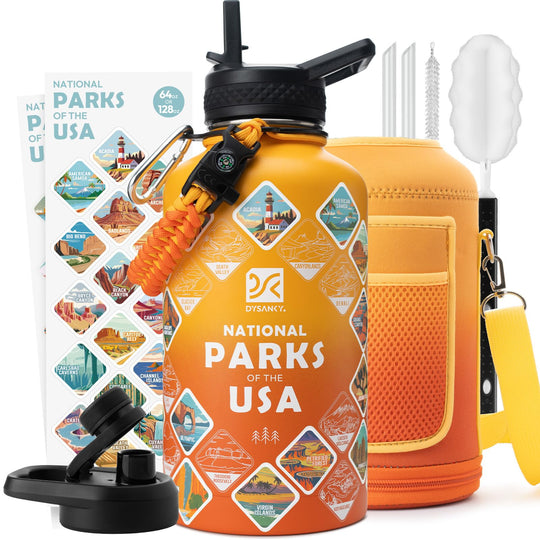 DYSANKY 2L Insulated Water Bottle 64 oz - Multiple Insulation Vacuum Sealed - Portable Sports Half Gallon Metal Water Jug for Outdoor Adventure, Gym, and Daily Use - Leak Proof &amp; Non-BPA 2 Liter