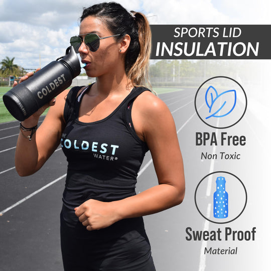 The Coldest Water COLDEST Sports Water Bottle -40 oz (Straw Lid), Leak Proof, Vacuum Insulated Stainless Steel, Hot Cold, Double Walled, Thermo Mug, Metal Canteen (40 oz, Astro Purple)