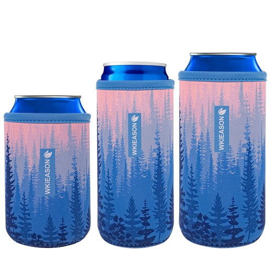 WKieason 16-18oz Neoprene Water Bottle Sleeves Insulators Beverage Berer Bottle Can Sleeves Covers Beer Bottle Coolers Holder Non-slip Neoprene Drink Coolier Sleeves 3PC Pack (Black/Blue/Yellow)