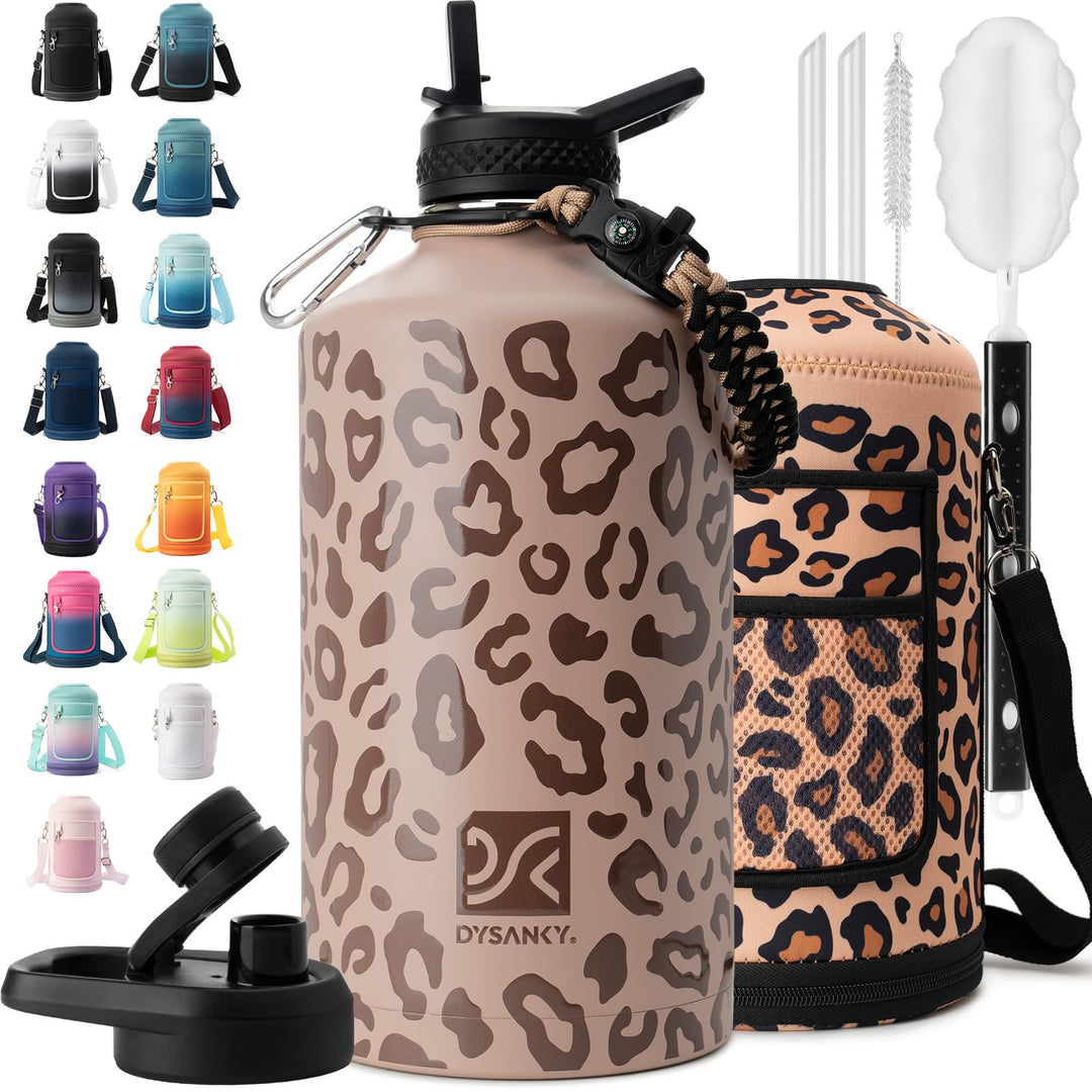 DYSANKY 2L Insulated Water Bottle 64 oz - Multiple Insulation Vacuum Sealed - Portable Sports Half Gallon Metal Water Jug for Outdoor Adventure, Gym, and Daily Use - Leak Proof &amp; Non-BPA 2 Liter