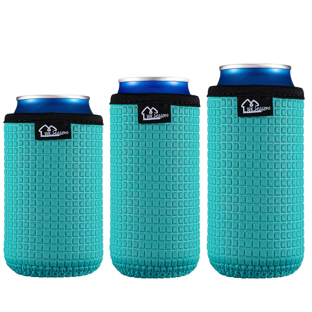 WKieason 16-18oz Neoprene Water Bottle Sleeves Insulators Beverage Berer Bottle Can Sleeves Covers Beer Bottle Coolers Holder Non-slip Neoprene Drink Coolier Sleeves 3PC Pack (Black/Blue/Yellow)