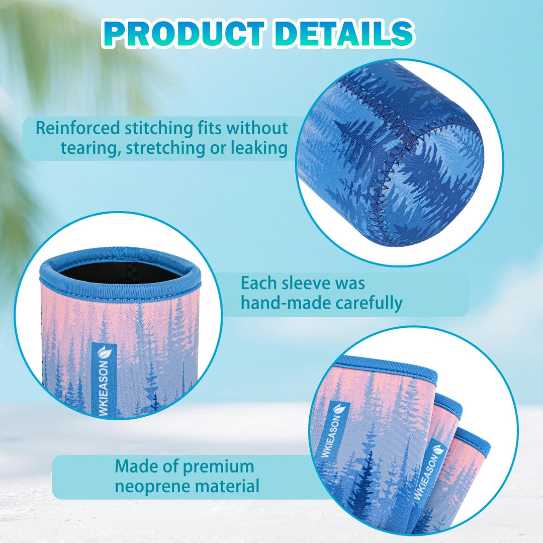 WKieason 16-18oz Neoprene Water Bottle Sleeves Insulators Beverage Berer Bottle Can Sleeves Covers Beer Bottle Coolers Holder Non-slip Neoprene Drink Coolier Sleeves 3PC Pack (Black/Blue/Yellow)
