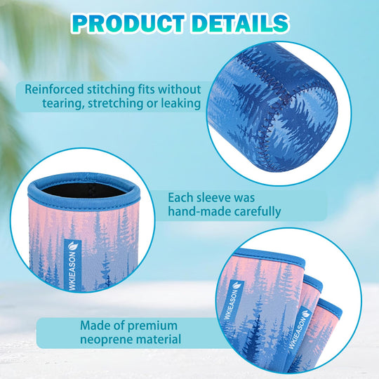 WKieason 16-18oz Neoprene Water Bottle Sleeves Insulators Beverage Berer Bottle Can Sleeves Covers Beer Bottle Coolers Holder Non-slip Neoprene Drink Coolier Sleeves 3PC Pack (Black/Blue/Yellow)