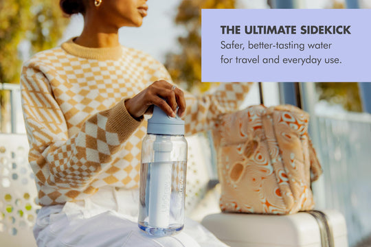 LifeStraw Go Series – BPA-Free Water Filter Bottle for Travel and Everyday use removes Bacteria, parasites and microplastics, Improves Taste