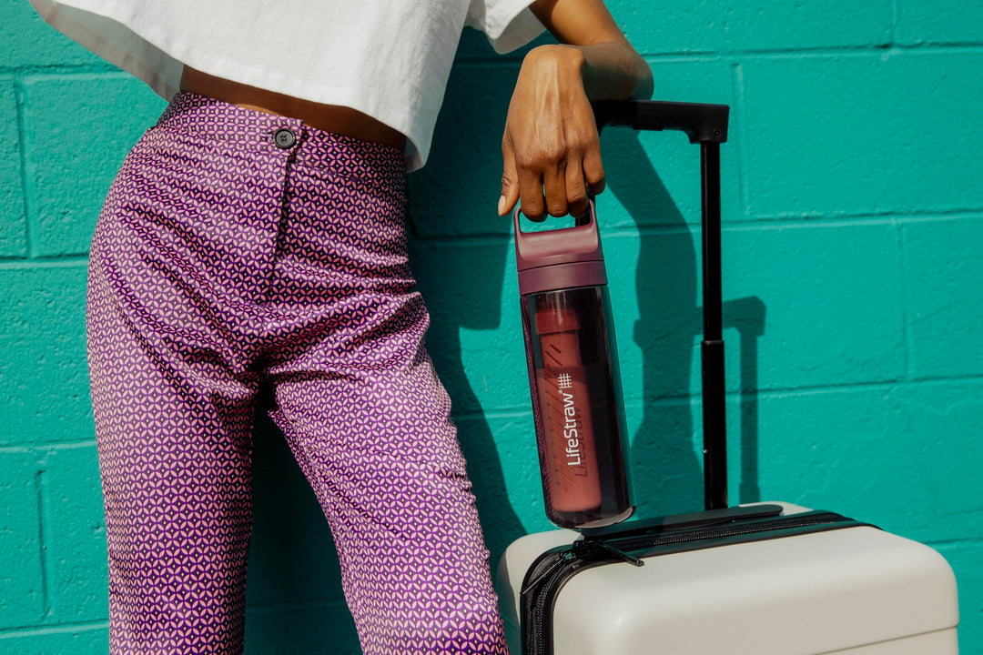 LifeStraw Go Series – BPA-Free Water Filter Bottle for Travel and Everyday use removes Bacteria, parasites and microplastics, Improves Taste