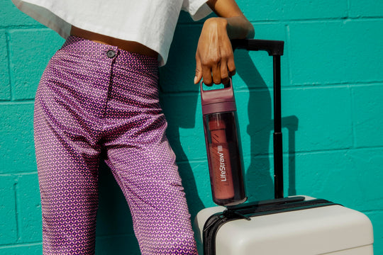 LifeStraw Go Series – BPA-Free Water Filter Bottle for Travel and Everyday use removes Bacteria, parasites and microplastics, Improves Taste