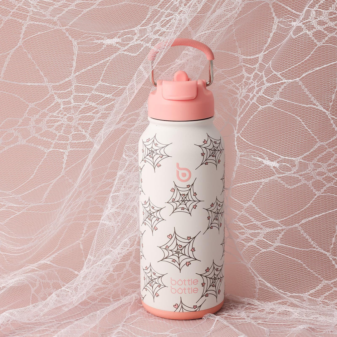 BOTTLE BOTTLE Insulated Water Bottle 950ml(32oz) Stainless Steel Sports Water Bottles with Straw Dual-use Lid Drink Flask Design for Gym with Pill Box (denim beats)