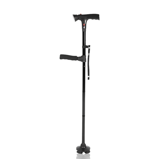 Foldable LED Telescopic Trekking Pole with Built-In Signal &amp; Anti-Slip Base