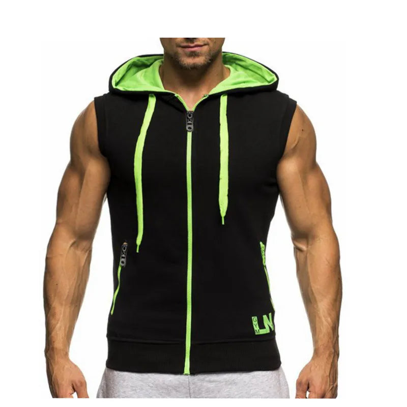 Sweatshirt sans manches homme capuche sport – Vue principale