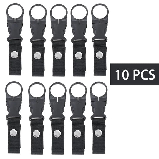 Webbing Water Bottle Holder Climbing Carabiner Belt Backpack Hanger Hooks Clip Multifunction Water Bottle Nylon Buckle Hook Clip