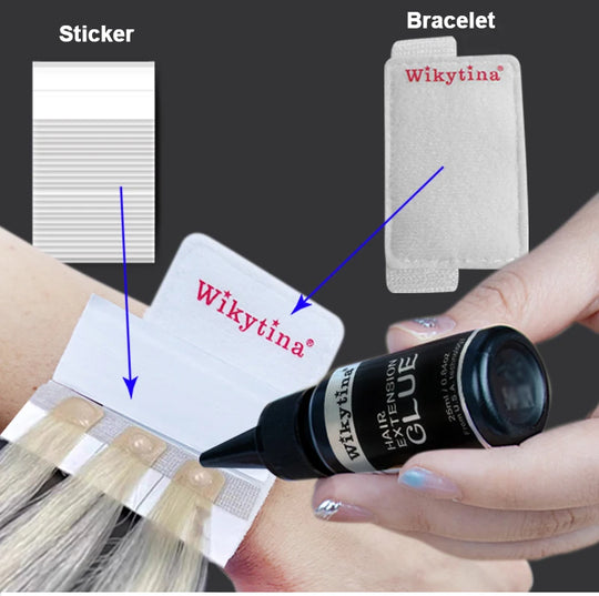 Advanced V Light Hair Extensions Kit Tape-In Extensions with High-Tech UV Machine and Glue for Quality Salon Use Seamless Hair
