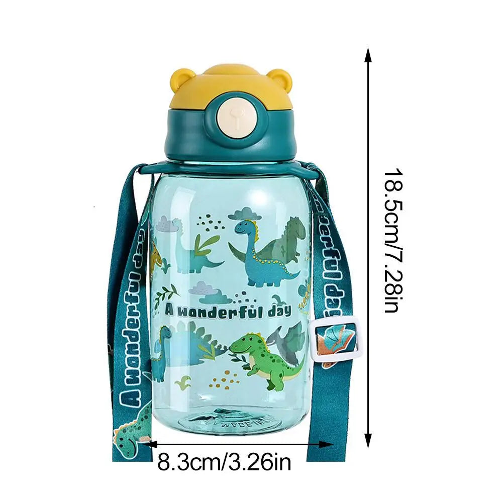 Cute Kids Water Bottle with Straw Free BPA Leakproof Outdoor Portable Children&