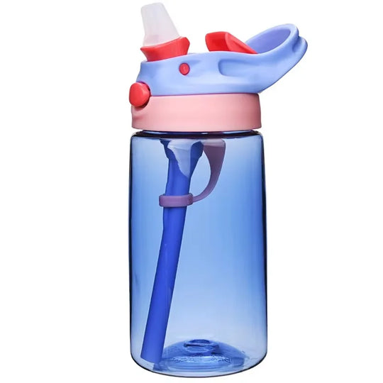 Kids Water Bottle with Straw &amp; Handle - 16 oz BPA Free Kids Water Bottles, Spill Proof, Easy-Clean, Dishwasher Safe - Cute Dino