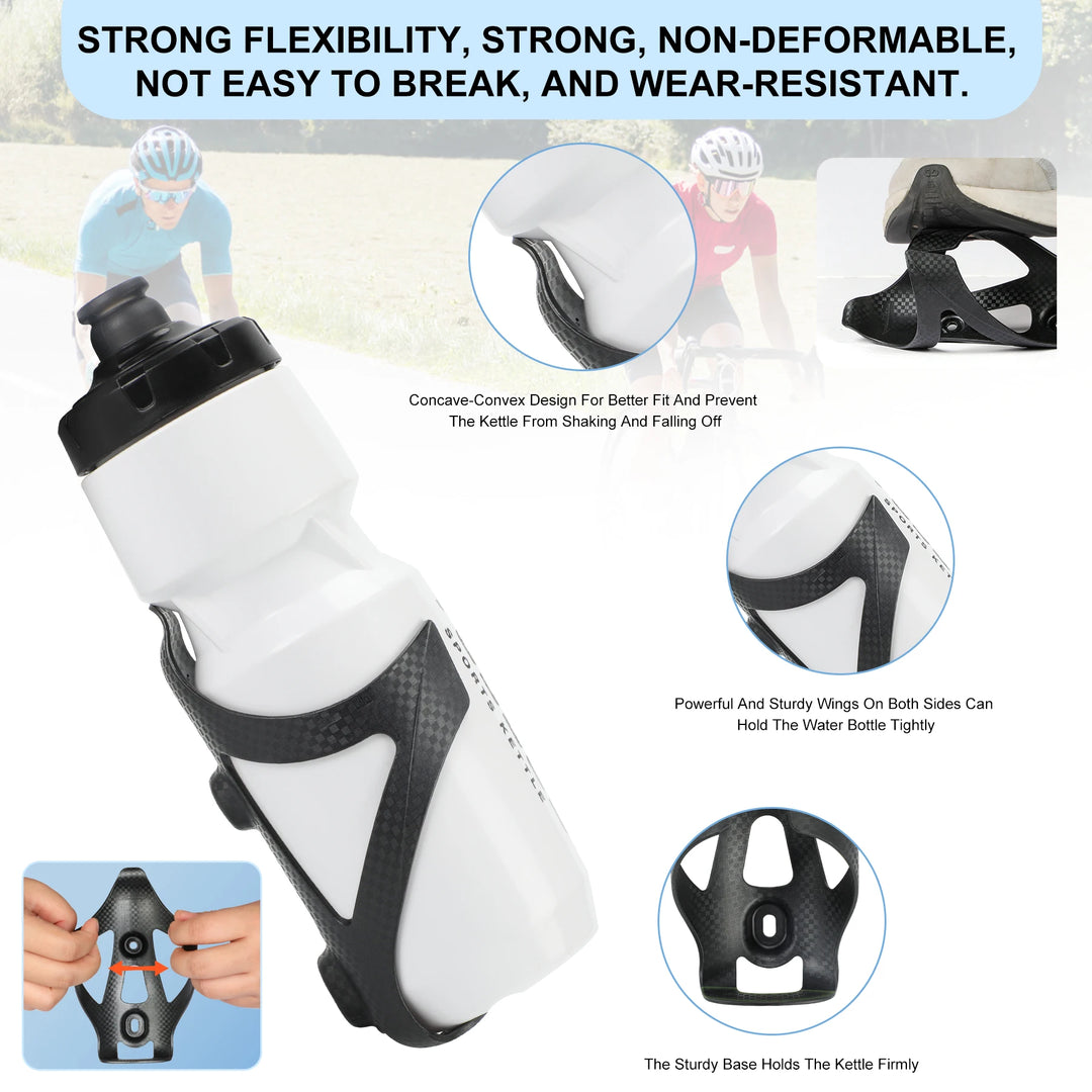 HUALONG Bike Water Bottle Holder Nylon Add Carbon Fiber Water Bottle Cage Road MTB Gravel Bikes Bicycle Water Bottl Drink Cup Ho