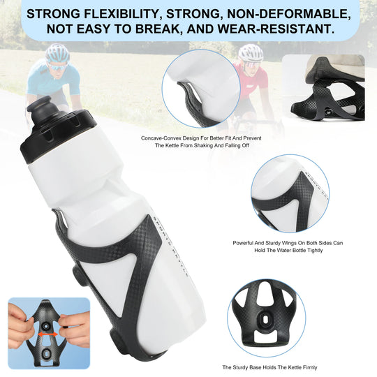 HUALONG Bike Water Bottle Holder Nylon Add Carbon Fiber Water Bottle Cage Road MTB Gravel Bikes Bicycle Water Bottl Drink Cup Ho