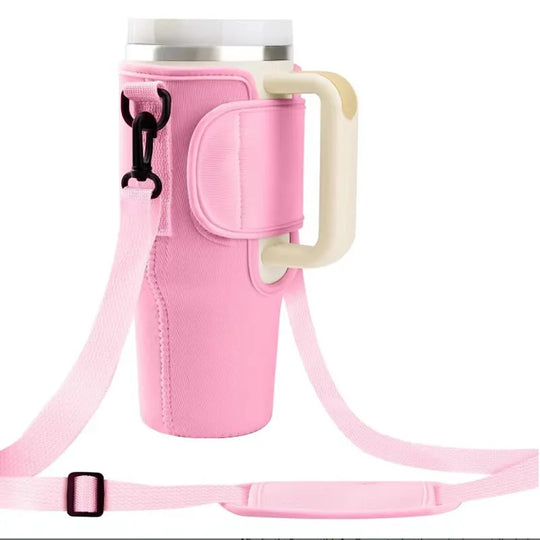 30/40OzWaterBottle Crossbody Bag Reusable Water Bottle Accessory Portable Water Bottle Cooler Bag with Adjustable Shoulder Strap