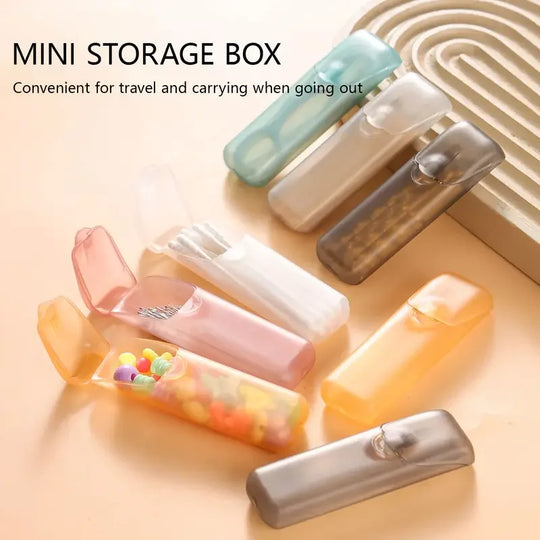 Portable toothpick floss case compact travel organizer