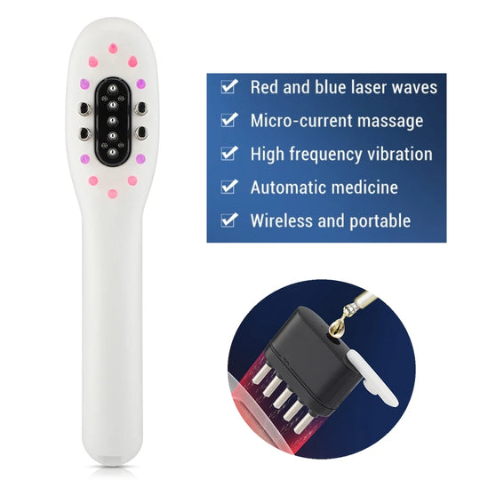 Electric Hair Massage Comb Vibration Microcurrent Scalp Massager Hair Growth Red Light Anti Hair Loss Receding Hairline Brush