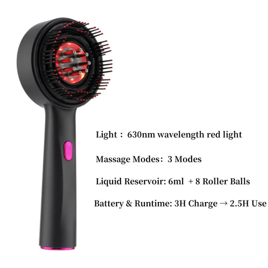 Electric Hair Massage Comb Vibration Microcurrent Scalp Massager Hair Growth Red Light Anti Hair Loss Receding Hairline Brush
