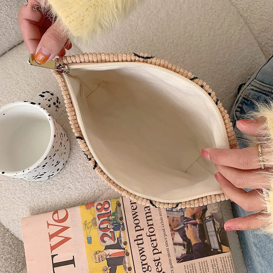 Trousse de maquillage en velours côtelé – Vue principale