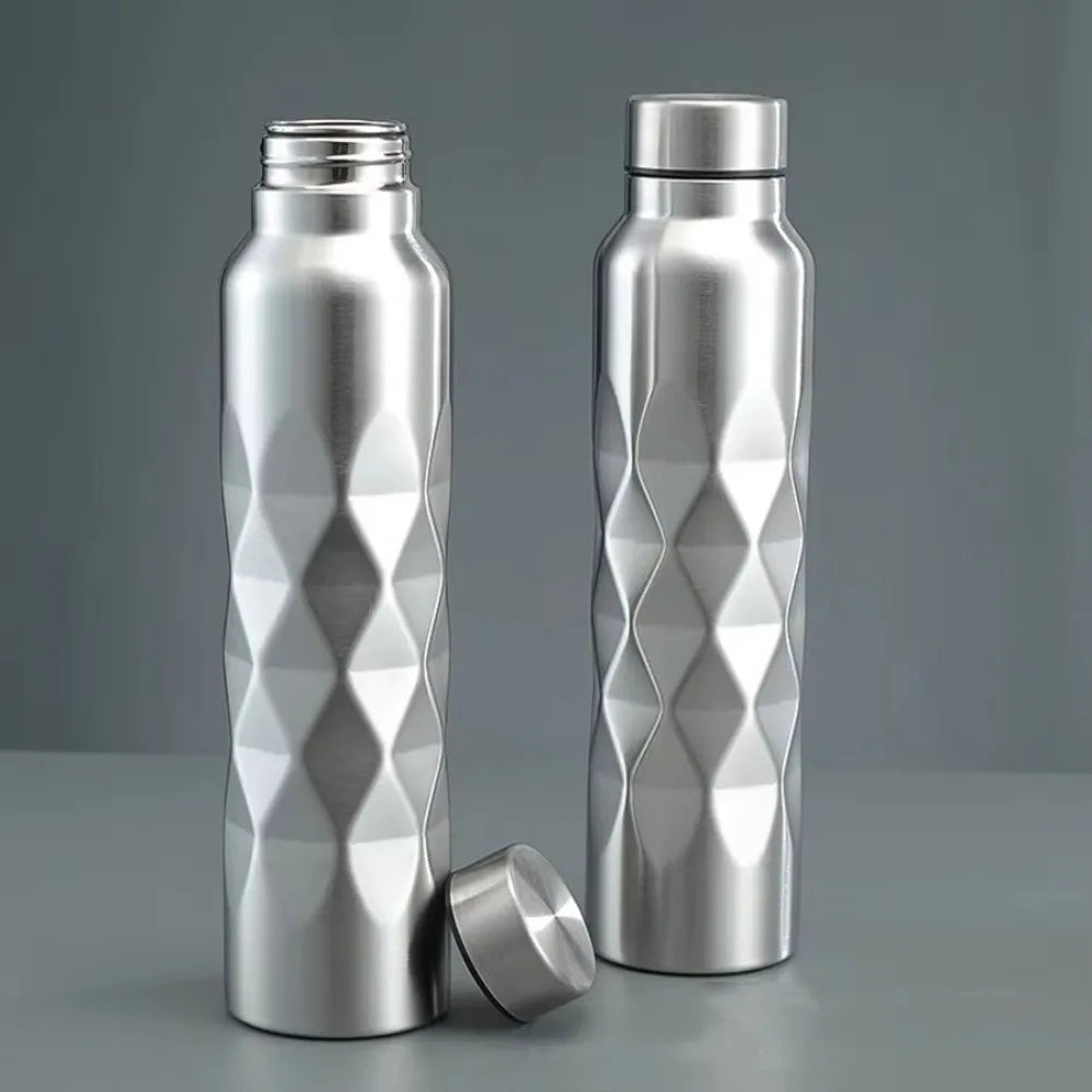 1000ML Water Bottle Stainless Steel Large Capacity Water Sport Bottle Single-Wall Leak-Proof Sport Flask For Fitness Gym Camping