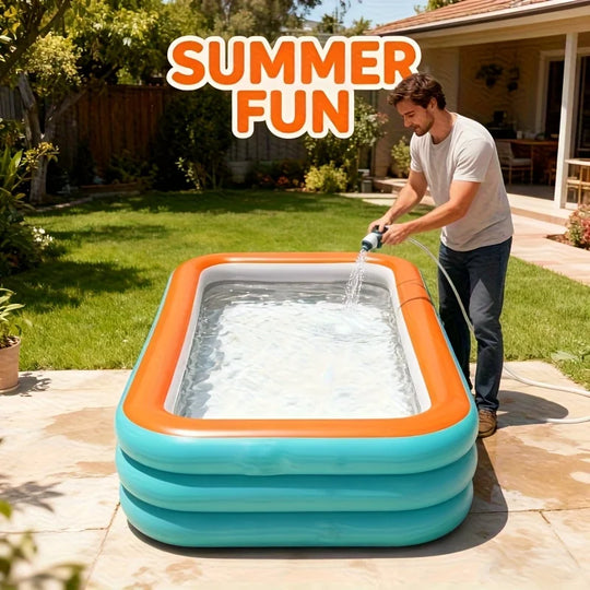Piscine gonflable pour fêtes aquatiques en extérieur, piscine rectangulaire pliable pour adultes et enfants, idéale pour s&