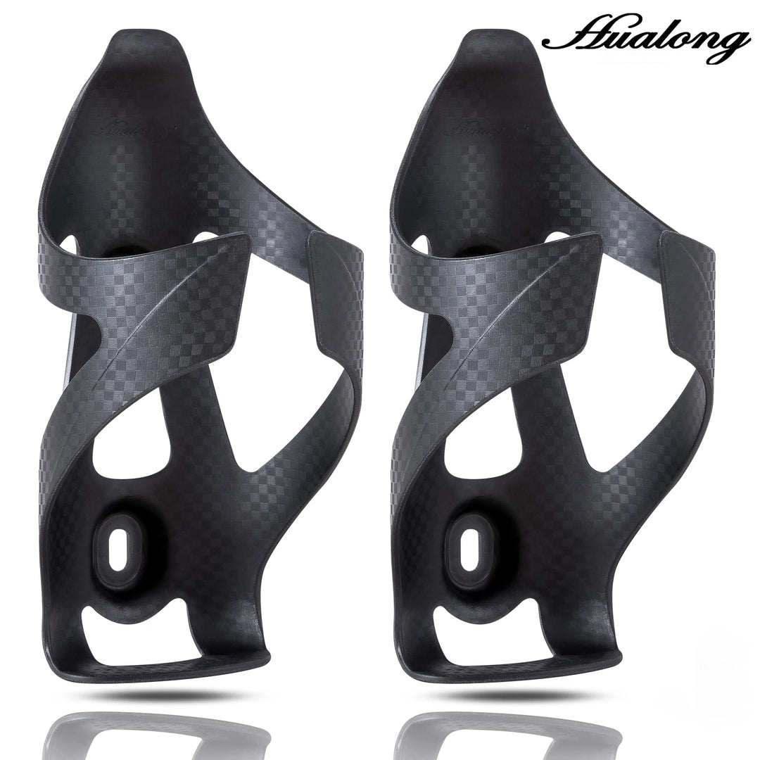 HUALONG Bike Water Bottle Holder Nylon Add Carbon Fiber Water Bottle Cage Road MTB Gravel Bikes Bicycle Water Bottl Drink Cup Ho