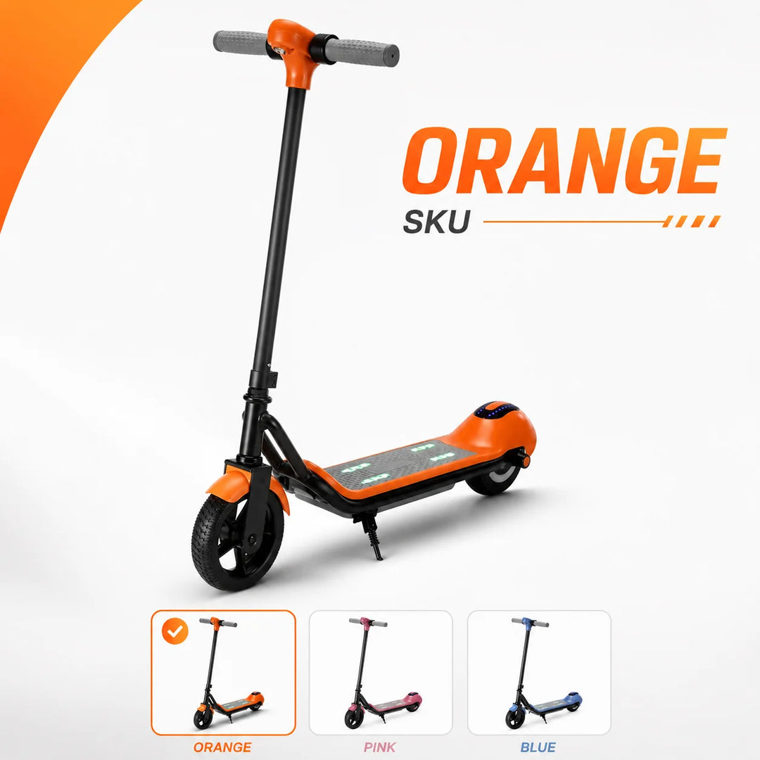 Trottinette électrique avec musique Bluetooth, lumières colorées, 3 vitesses, pliable, capacité de charge de 60 kg, 6-12 ans