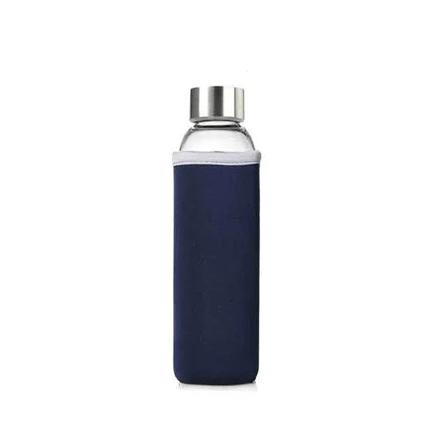 Upors 360ml 550ml Sport Style Glass Water Bottle Portable Bicycle Tour Solid Transparent Office Bottle