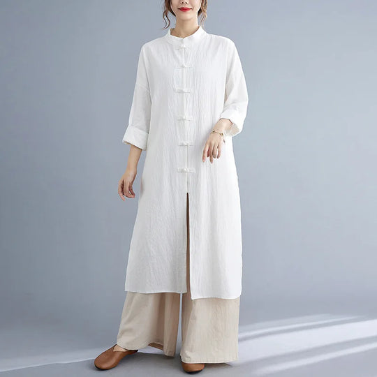 Vêtement chinois traditionnel femme coton manches longues – Vue principale