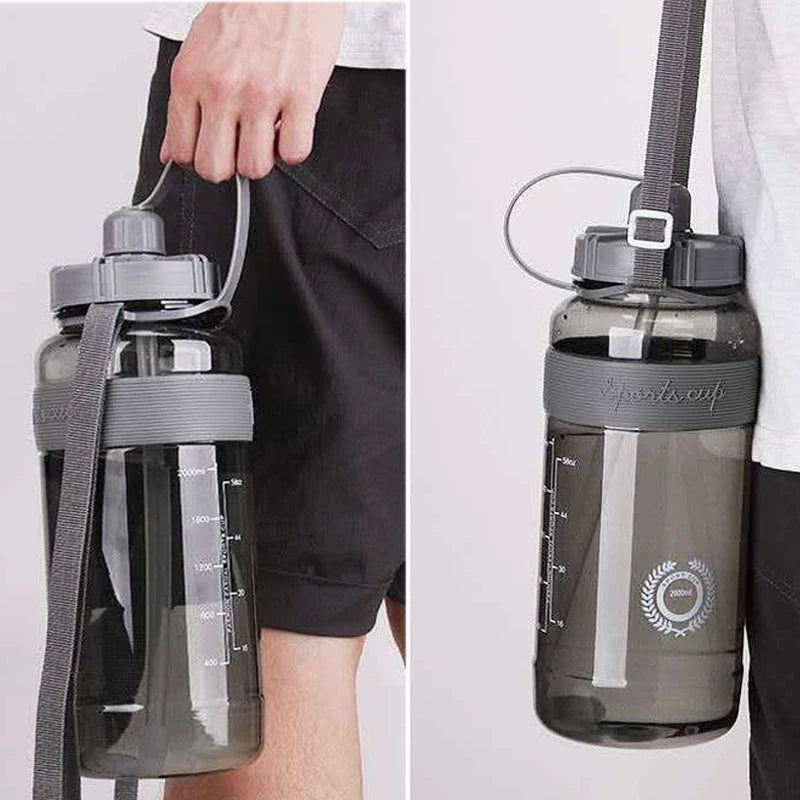 New Sport Water Bottle BPA Free Sport Drinking Water Bottle with Straw 1L 2L Plastic Water Drinking Bottle for Water