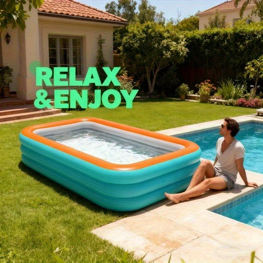 Piscine gonflable pour fêtes aquatiques en extérieur, piscine rectangulaire pliable pour adultes et enfants, idéale pour s&