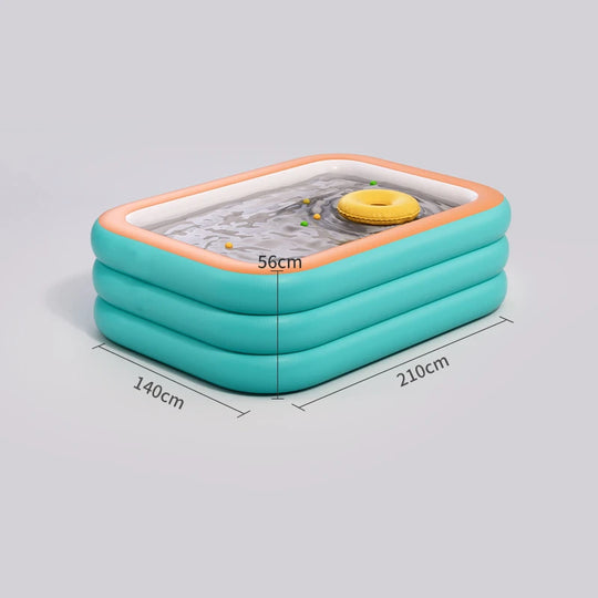 Piscine gonflable pour fêtes aquatiques en extérieur, piscine rectangulaire pliable pour adultes et enfants, idéale pour s&