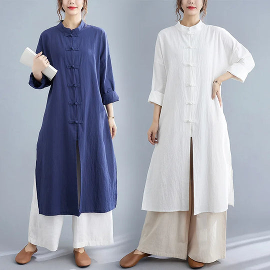 Vêtement chinois traditionnel femme coton manches longues – Vue principale