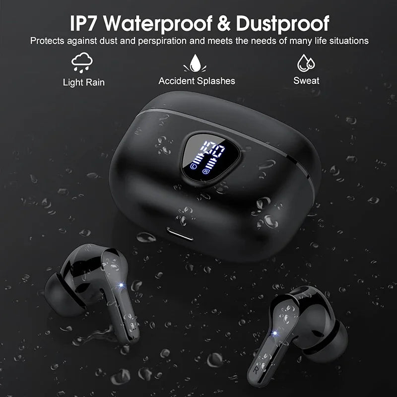 Wireless earbuds noise cancelling HiFi stereo front view