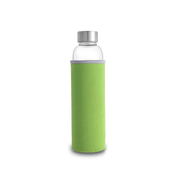 Upors 360ml 550ml Sport Style Glass Water Bottle Portable Bicycle Tour Solid Transparent Office Bottle