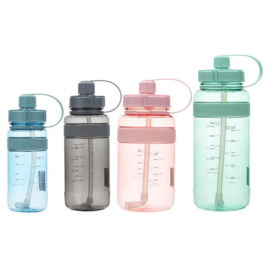 New Sport Water Bottle BPA Free Sport Drinking Water Bottle with Straw 1L 2L Plastic Water Drinking Bottle for Water